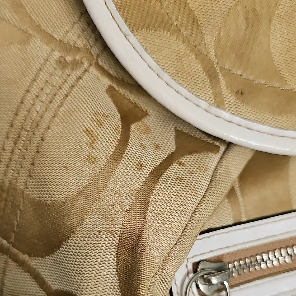 Coach Signature Beige Canvas Drawstring Backpack - Picture 3 of 14